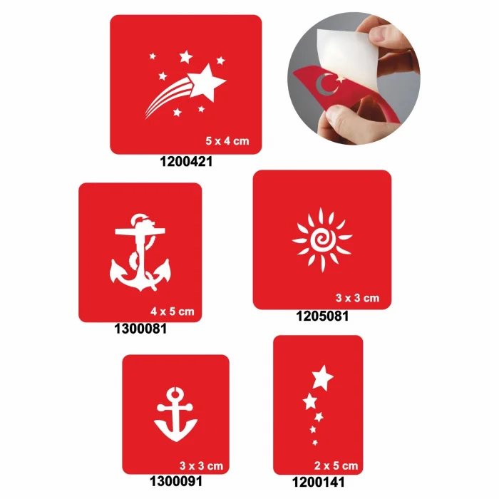 Gökyüzü Herkesindir 5li Set Geçici Dövme Kına Şablonu