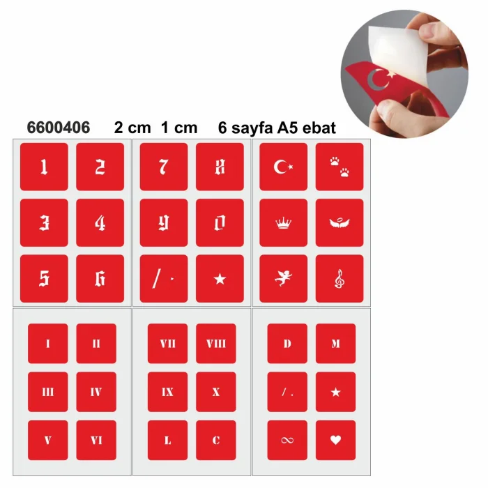 Gotik Rakam Dövmesi Roma Rakamı ve Sayı Şablonu