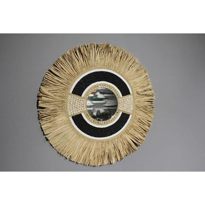 Hasırlı Duvar Aynası 3Natural-2