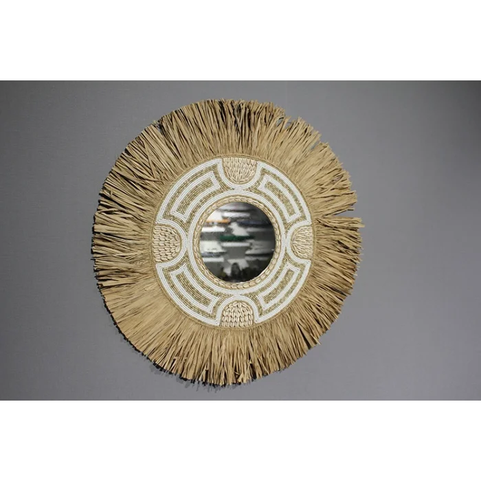 Hasırlı Duvar Aynası 3Natural-5