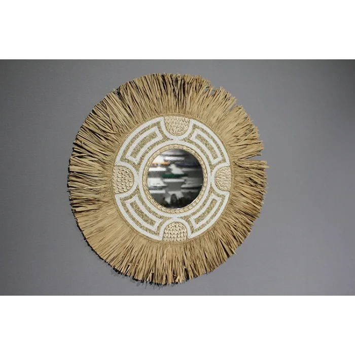 Hasırlı Duvar Aynası 3Natural-5