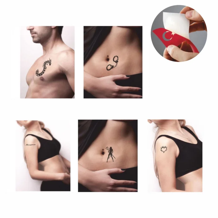 Herşeyimsin 5li Set Geçici Dövme Kına Şablonu