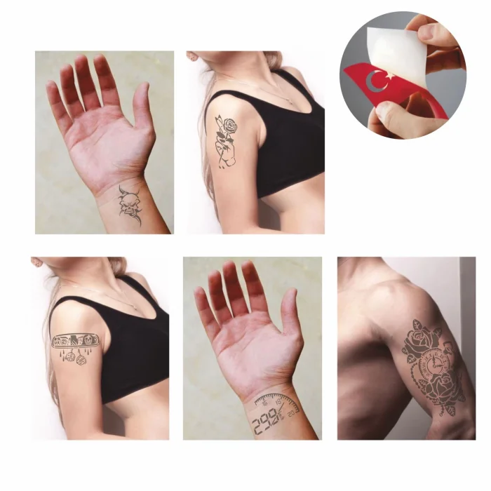 İbre Hız Desenleri Hint Kınası ile Geçici Dövme Yapma Seti