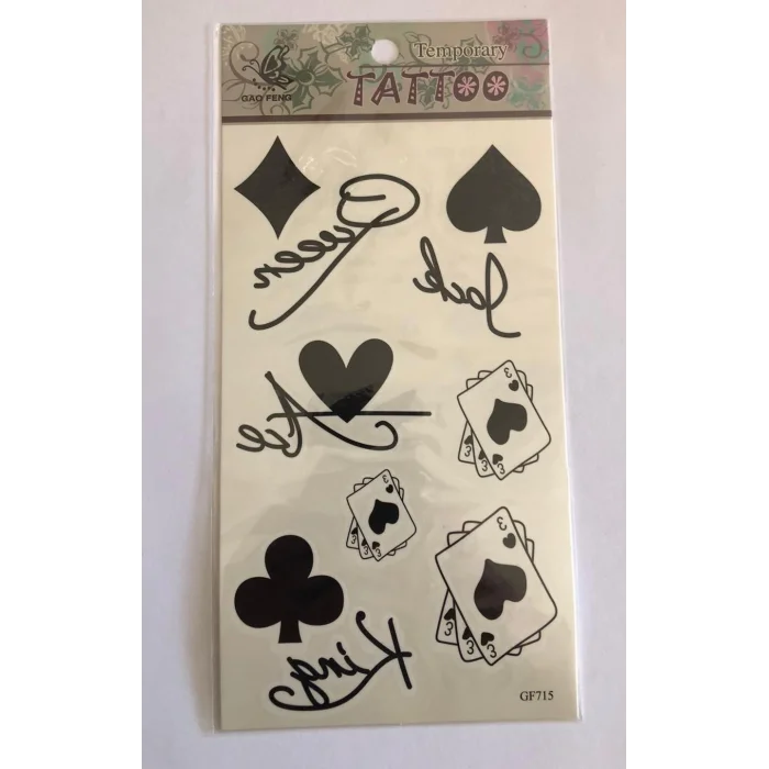 İskambil  Yapıştırma Sticker Dövme Geçici Dövme Temporary Tattoos