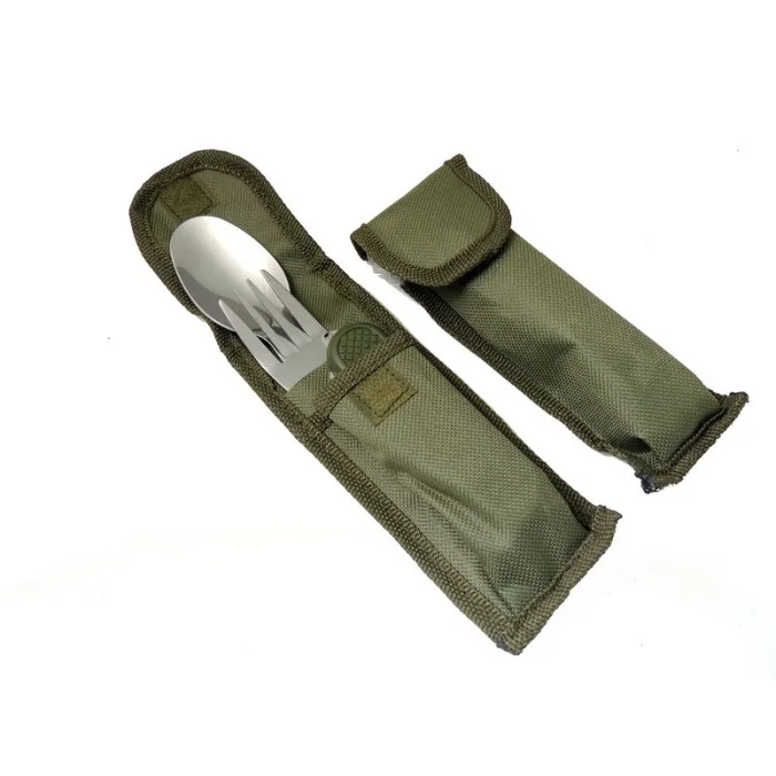 Kamp Çakısı Haki Çatal Kaşık Bıçak