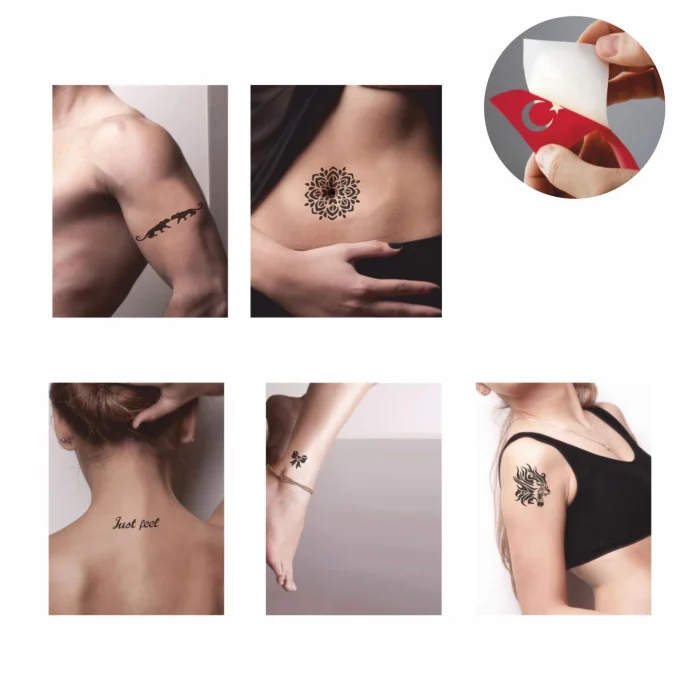 Kaplan Mandala Desenleri Hint Kınası ile Geçici Dövme Yapma Seti