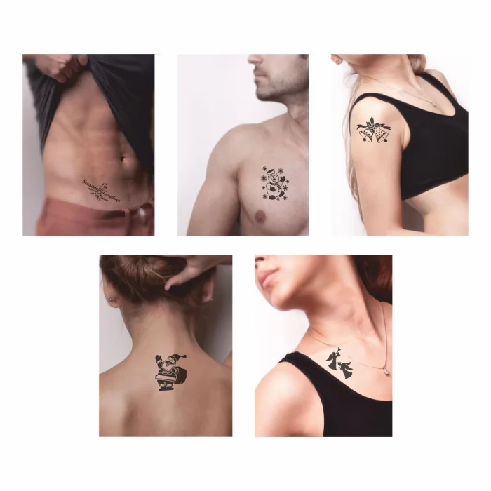 Kardan Adam 5li Set Geçici Dövme Kına Şablonu