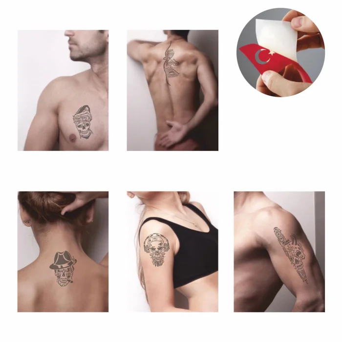 Korkusuz kuru kafa Modeller Dövme Şablonu Kına Deseni