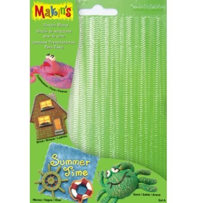 Makins Clay Texture Sheets Polimer Kil Doku Kalıbı 4lü Set A