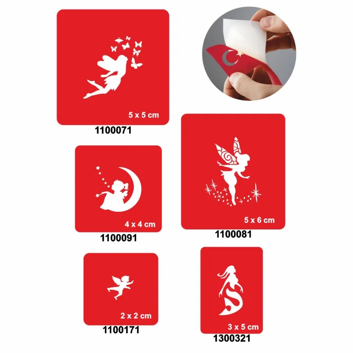 Melek Dünyası 5li Set Geçici Dövme Kına Şablonu