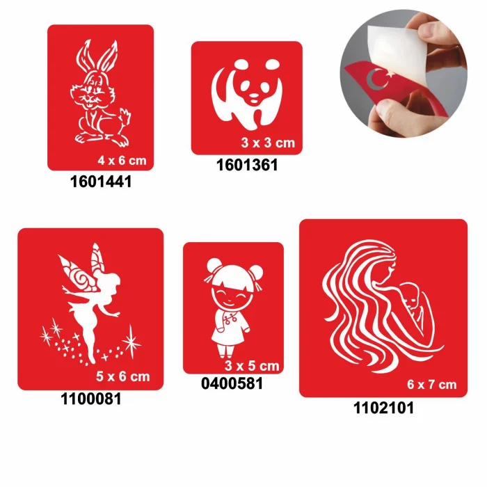 Melek Ve Hayvan Modelleri 5li Set Geçici Dövme Kına Şablonu