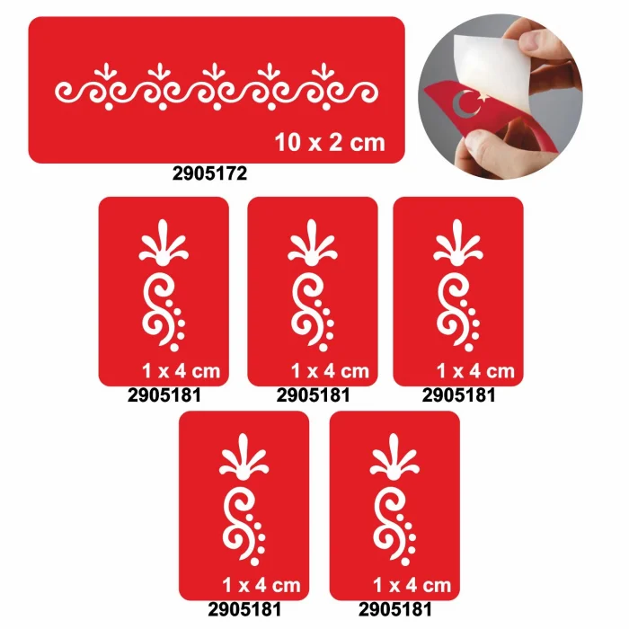 Minik Dallar 5li Set Geçici Dövme Kına Şablonu