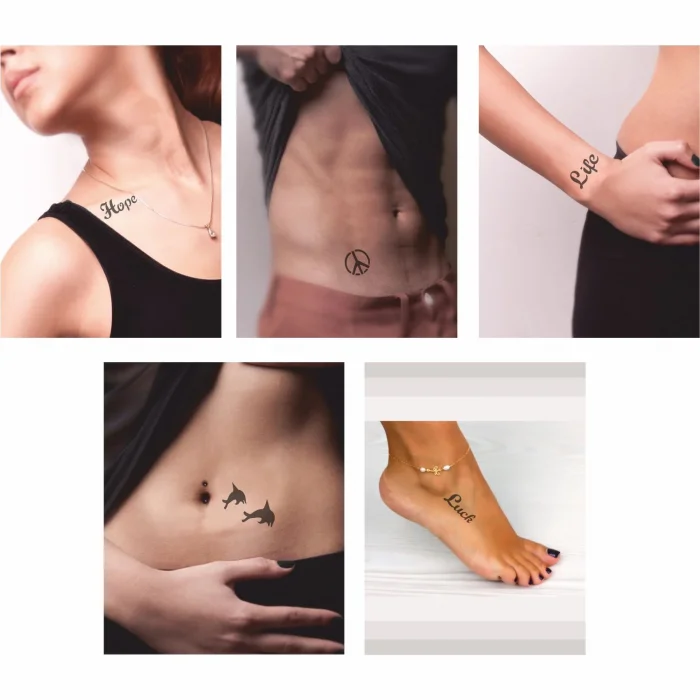 Minik Desenler 36 Adet Minimal set Geçici Dövme Şablonu