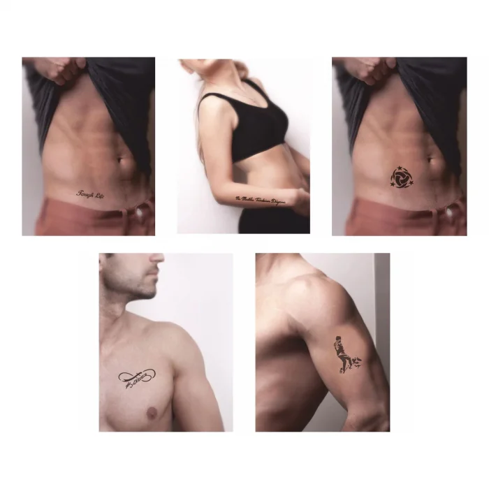 Ne Mutlu Türküm Diyene 5li Set Geçici Dövme Kına Şablonu