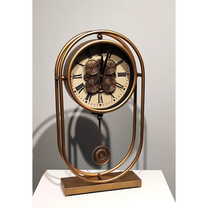Özel Tasarım Metal  Çarklı Masa Saati SPR5128