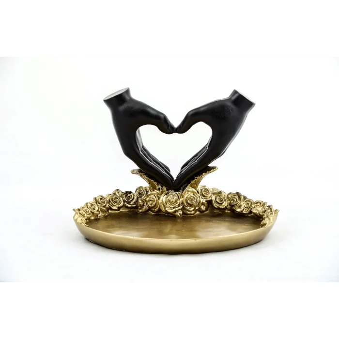 Özel Tasarım Polyester  Sevgi El İşareti Sunum Tepsisi 6ALY461