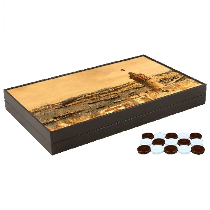 Özel Trendy Galata Kulesi Tasarımı Tavla