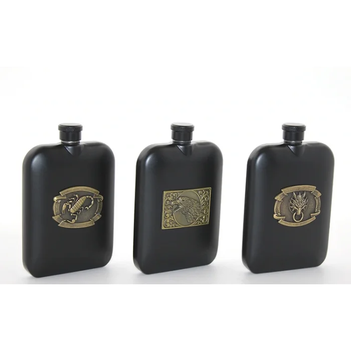 Paslanmaz Çelik Kabartmalı Tekli 6 Oz Matara SPR2666