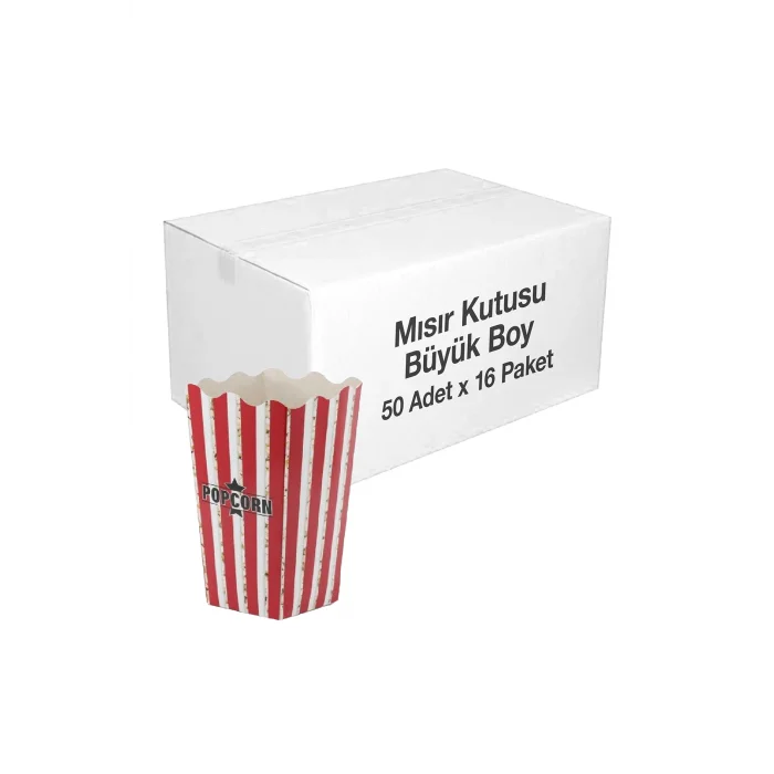 Patlamış Mısır Kutusu Büyük 50li Paket x 16 Paket (Koli)