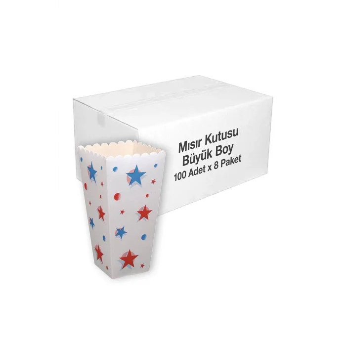 Patlamış Mısır Kutusu Büyük 50li Paket x 16 Paket (Koli)