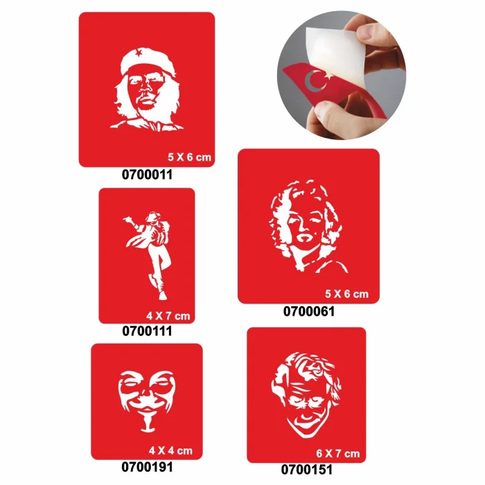 Popüler Simalar 5li Set Geçici Dövme Kına Şablonu