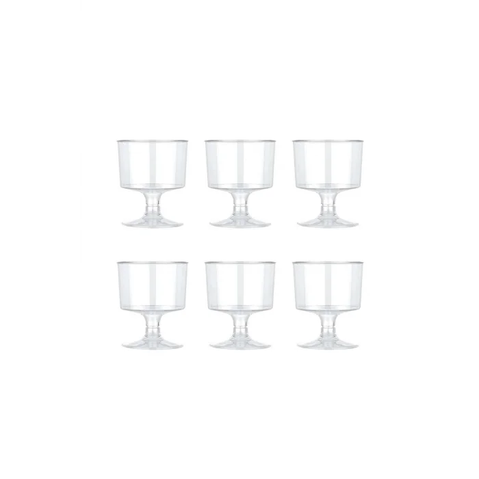 Şeffaf Ayaklı Plastik Shot Bardağı 50cc 6lı