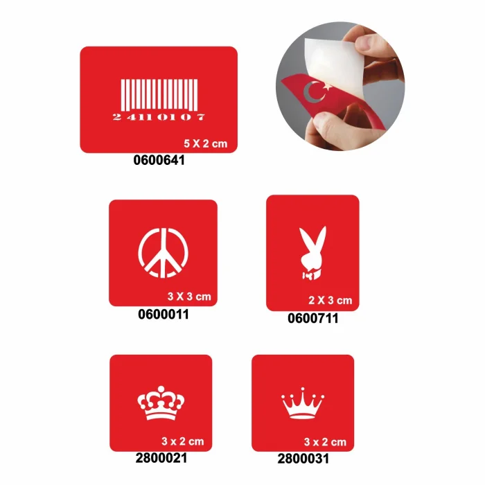 Semboller 5li Set Geçici Dövme Kına Şablonu