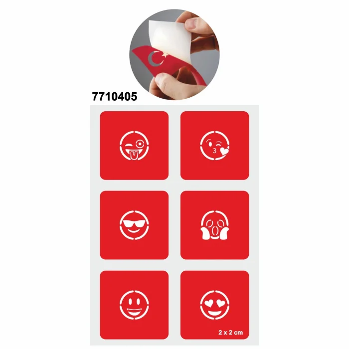 Sevimli Emojiler 5li Set Geçici Dövme Kına Şablonu