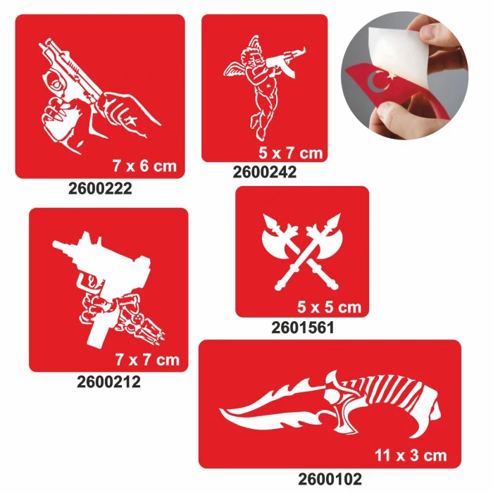 Silah Çeşitleri Dövme Şablonu Kına Deseni