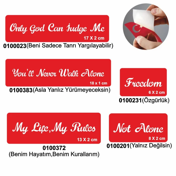 Süper Sloganlar 5li Set Geçici Dövme Kına Şablonu