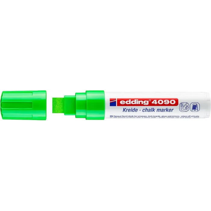 Supertrend 4090 Kara Tahta ve Cam için Likit Tebeşir Kalemi 15 mm Kesik Uç AÇIK YEŞİL