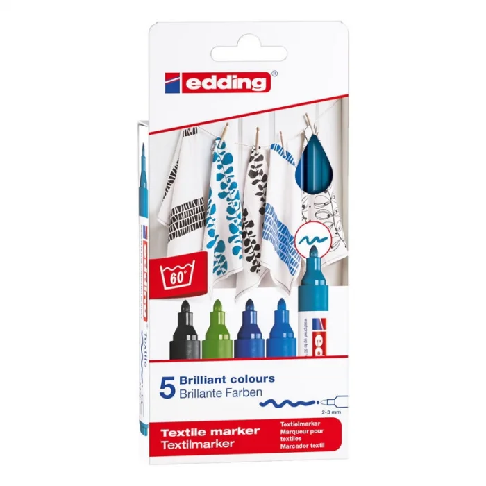 Supertrend 4500 Kumaş Tekstil Boyama Kalemi Seti 5 Renk COOL