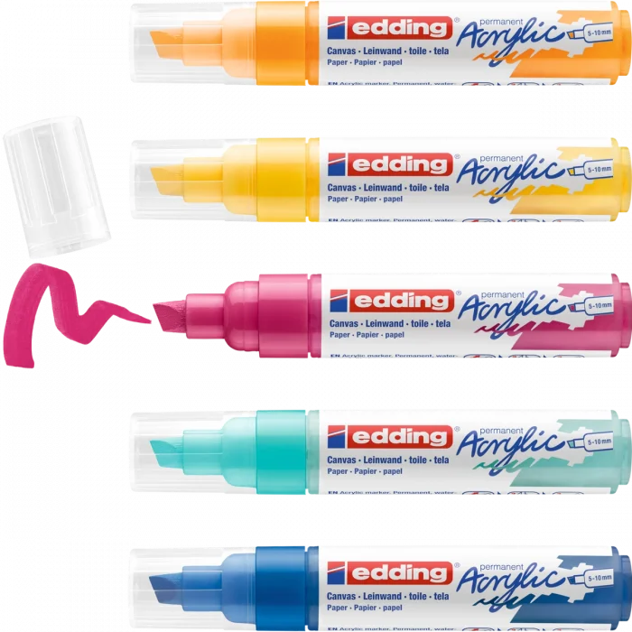 Supertrend 5000 Akrilik Boyama Markörü Seti 5-10 mm Kesik Uç 5 RENK SET ABSTRACT