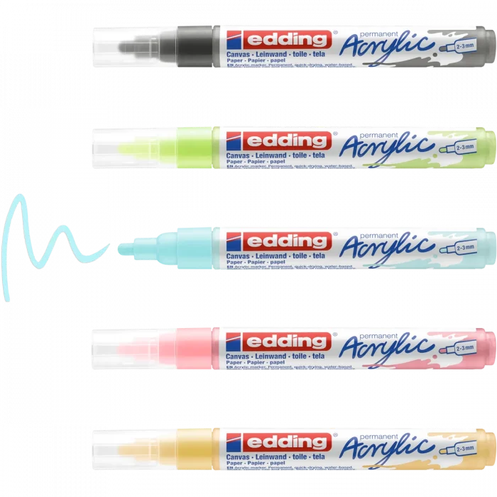 Supertrend 5100 Akrilik Boyama Markörü Seti 2-3 mm 5 RENK SET PASTEL