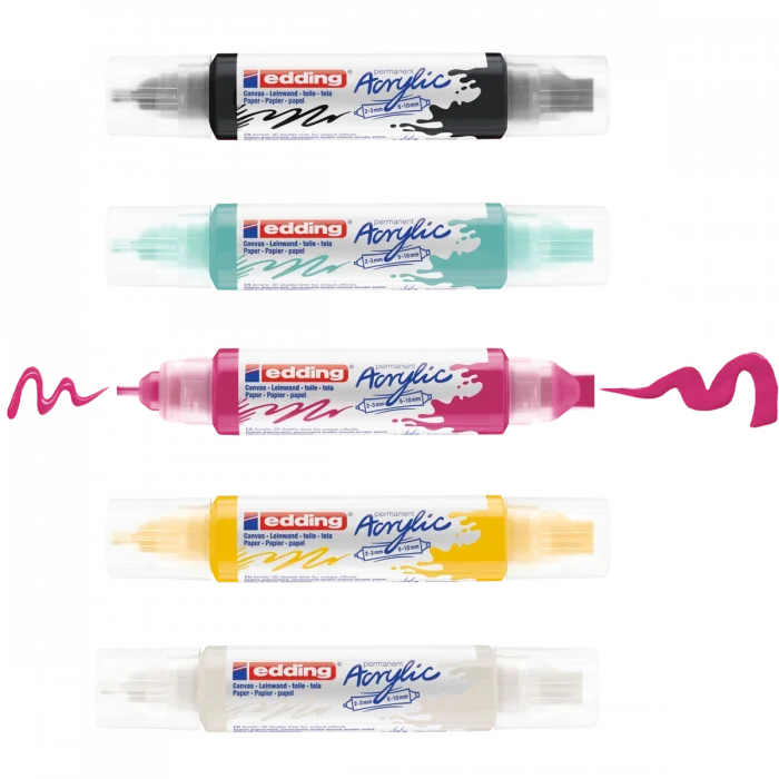 Supertrend 5400 Akrilik Boyama Markörü Seti 3D Double Liner 5 RENK SET BASIC