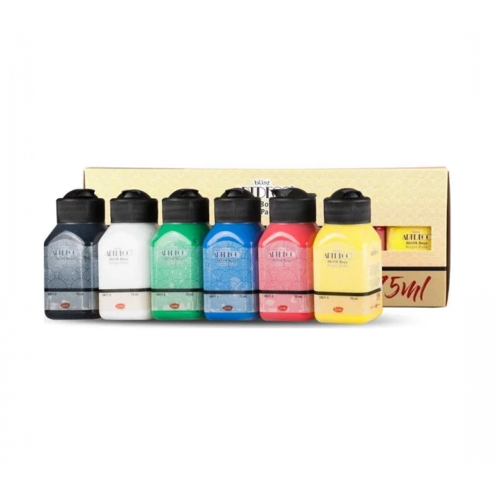 Supertrend Akrilik Boya Seti 6 Renk x 75ml. Canlı Renkler