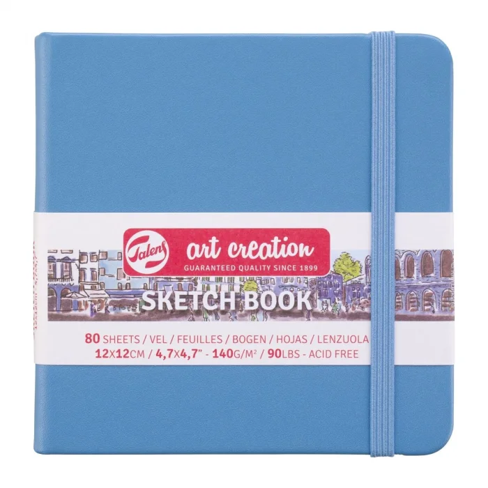 Supertrend Art Creation Sketchbook Sert Kapak Eskiz Çizim Defteri 140 gr. 12x12 cm. 80 yp. PASTEL MAVİ