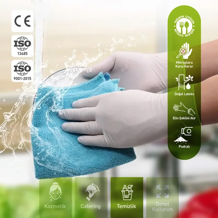 Supertrend Beyaz Lateks Eldiven Pudralı L 100 Adet x 10 Paket