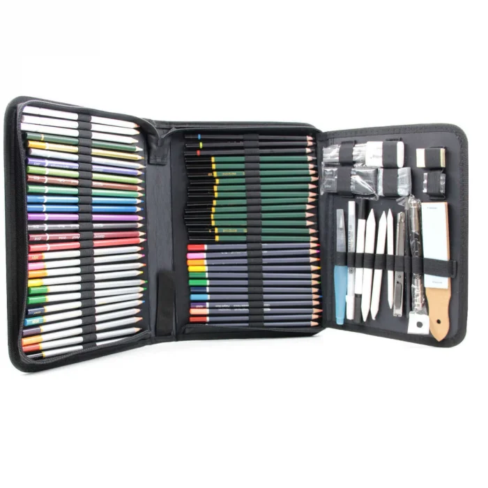 Supertrend Çantalı Karakalem Eskiz Çizim Boyama Seti 75 Parça