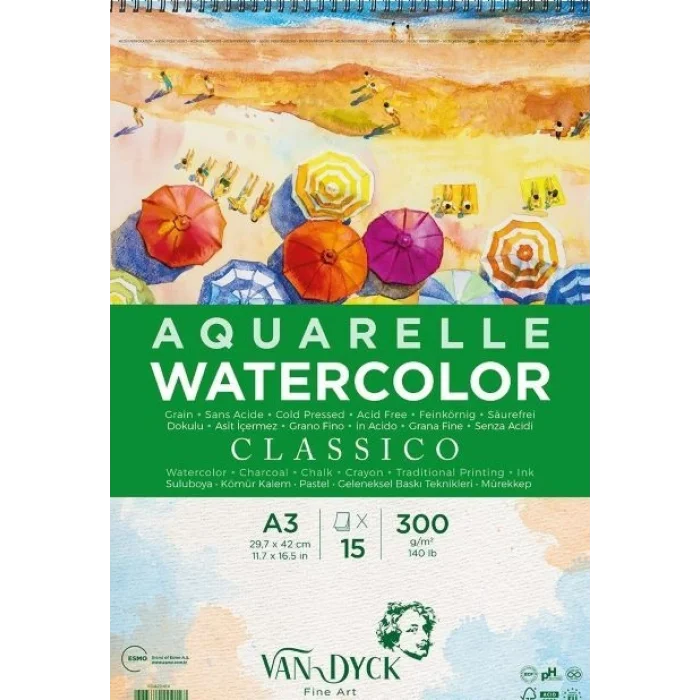 Supertrend Classico Cold Pres Spiralli Sulu Boya Defteri Blok 300 gr. A3 15 yaprak