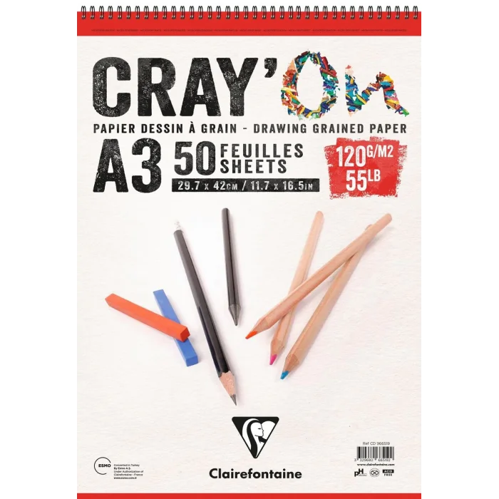 Supertrend CrayOn Eskiz Çizim Defteri Üstten Spiralli 120 gr. A3 50 yp.
