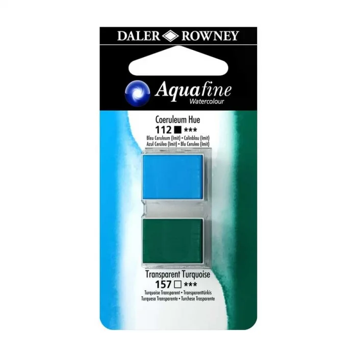 Supertrend Aquafine 1/2 Tablet Sulu Boya 2li Set COERULEUM BLUE HUE / TRANSPARENT TURQUOISE