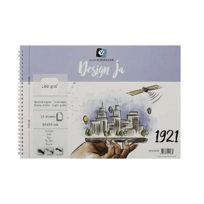 Supertrend Design Ja İnce Dokulu Resim ve Eskiz Çizim Defteri 180 gr. 25x35 cm. 15 Sayfa