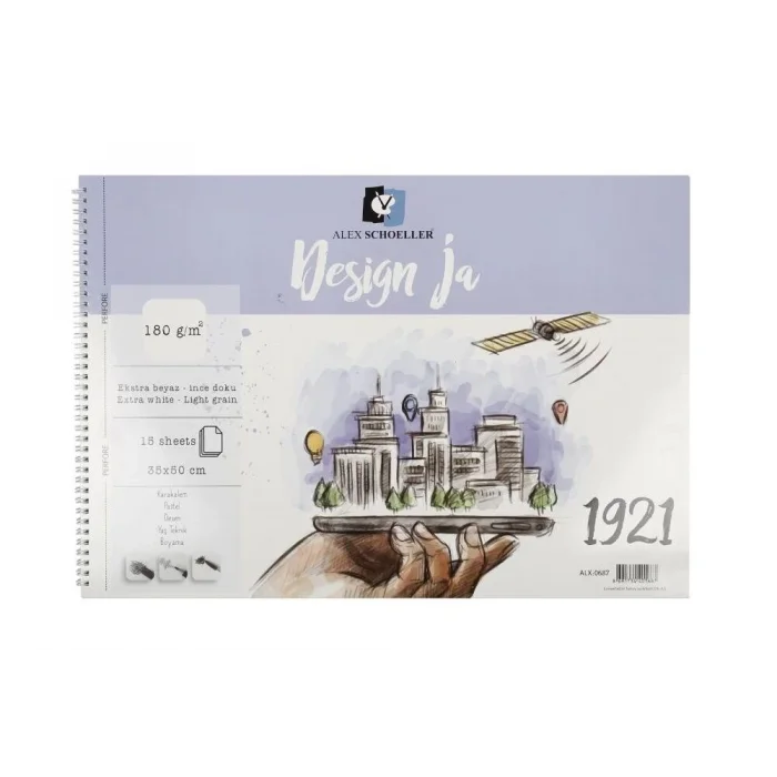 Supertrend Design Ja İnce Dokulu Resim ve Eskiz Çizim Defteri 180 gr. 35x50 cm. 15 Sayfa