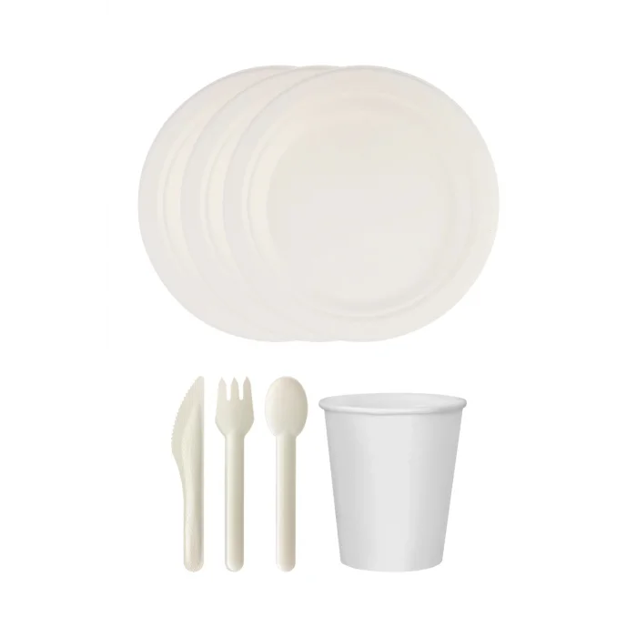 Supertrend Doğa Dostu Ekolojik Karton Sofra Seti 50 Kişilik 18cm