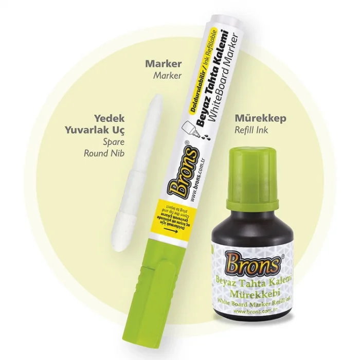 Supertrend Doldurulabilir Tahta Kalemi Seti Açık Yeşil (Kalem + Mürekkep + Yedek Uç)