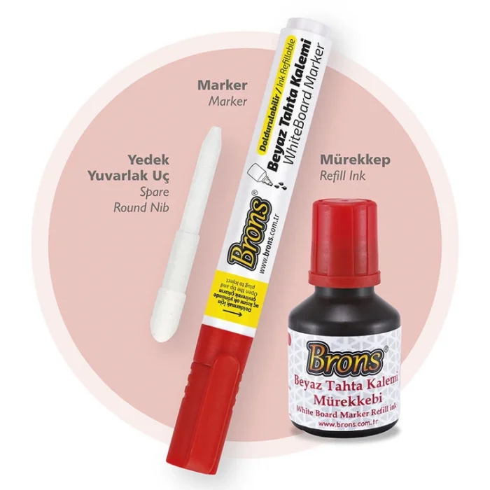 Supertrend Doldurulabilir Tahta Kalemi Seti Kırmızı (Kalem + Mürekkep + Yedek Uç)