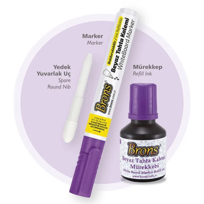Supertrend Doldurulabilir Tahta Kalemi Seti Mor (Kalem + Mürekkep + Yedek Uç)