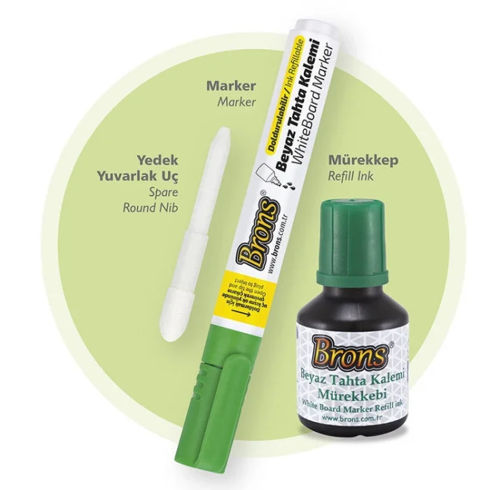 Supertrend Doldurulabilir Tahta Kalemi Seti Yeşil (Kalem + Mürekkep + Yedek Uç)