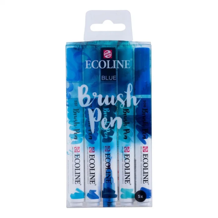 Supertrend Ecoline Brush Pen Fırça Uçlu Kalem Seti 5 Renk BLUE COLOURS